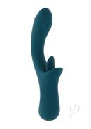 Playboy Harmony Rechargeable Silicone Vibrator With Clitoral Stimulator - Green